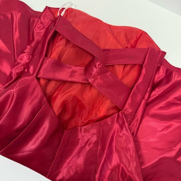 Vintage Jessica McClintock Gunne Sax Red Strapless Party Dress Size 9 - Picture 8 of 11